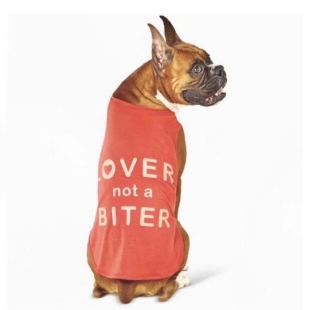 Coral MEDIUM DOG LOVER not a BITER Tank Top Pet Apparel Boots & Barkley